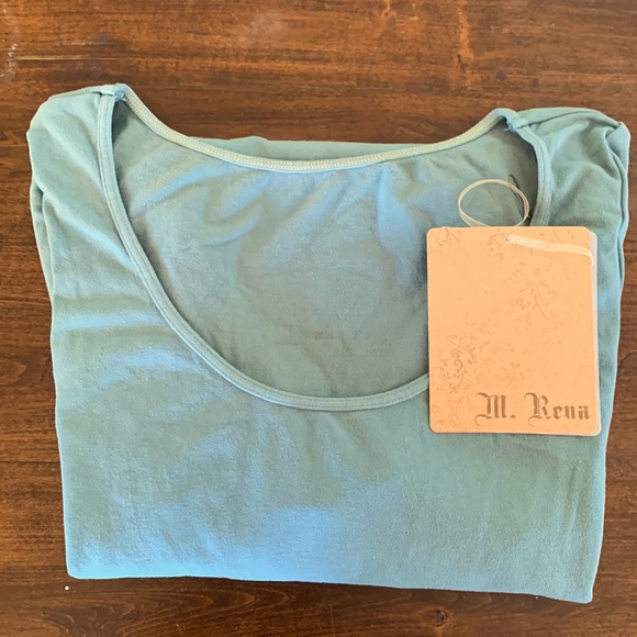 Long sleeve, M Rena, top in aqua - Picture 5 of 7